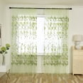 thumbnail image 2 of Leaves Sheer Curtain Tulle Window Voile Drape Valance 1 Panel Fabric, 2 of 5
