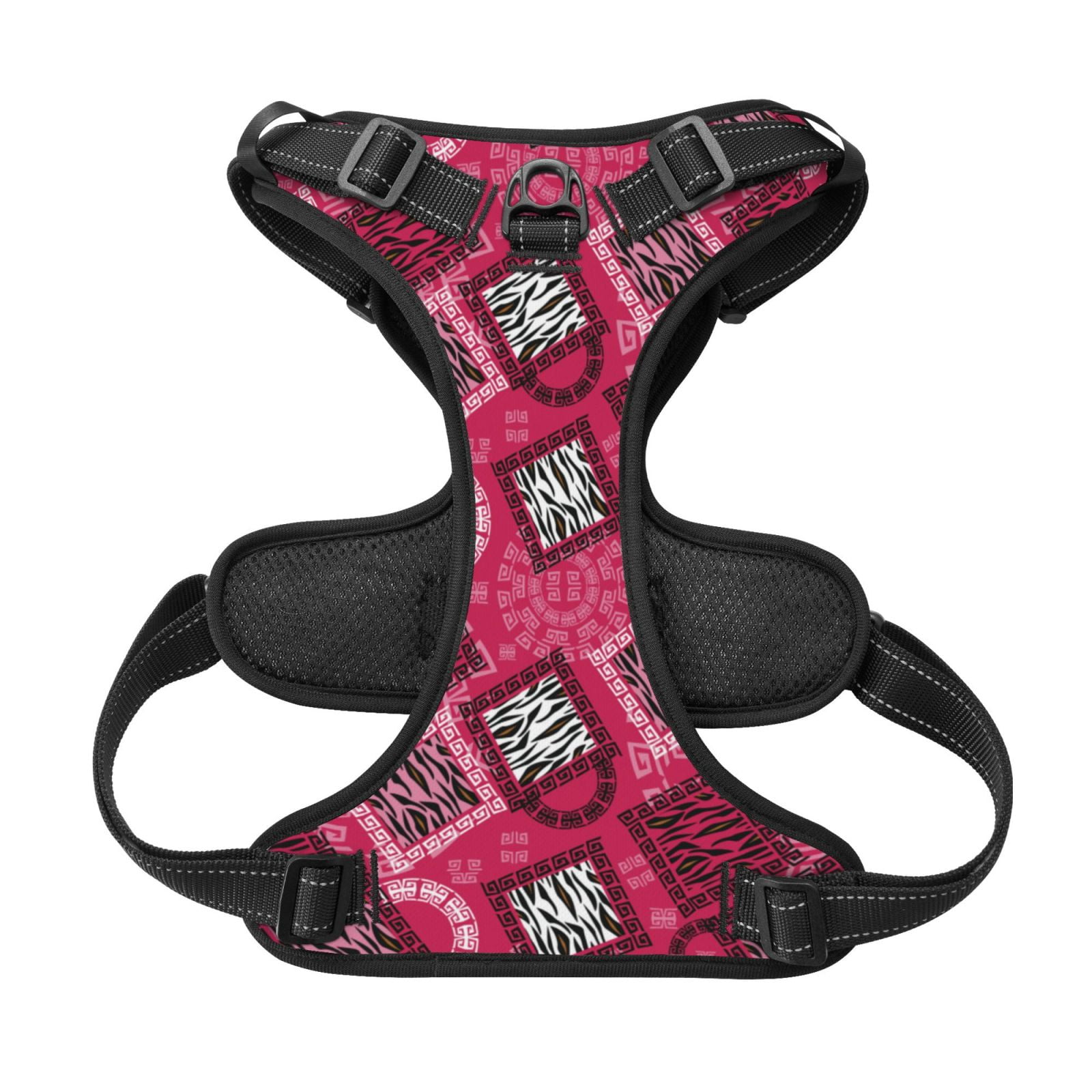 Kdxio Geometry Print No Pull Dog Harness Adjustable Reflective Oxford Easy Control Medium Large Dog Harness for Training and Everyday-Medium