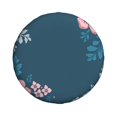 thumbnail image 1 of Waterproof Spare Wheel Cover, Flower's Party Deep Blue Adjustable Wheel Cover For Jeep Trailer RV SUV Car, 14 inch, 1 of 8