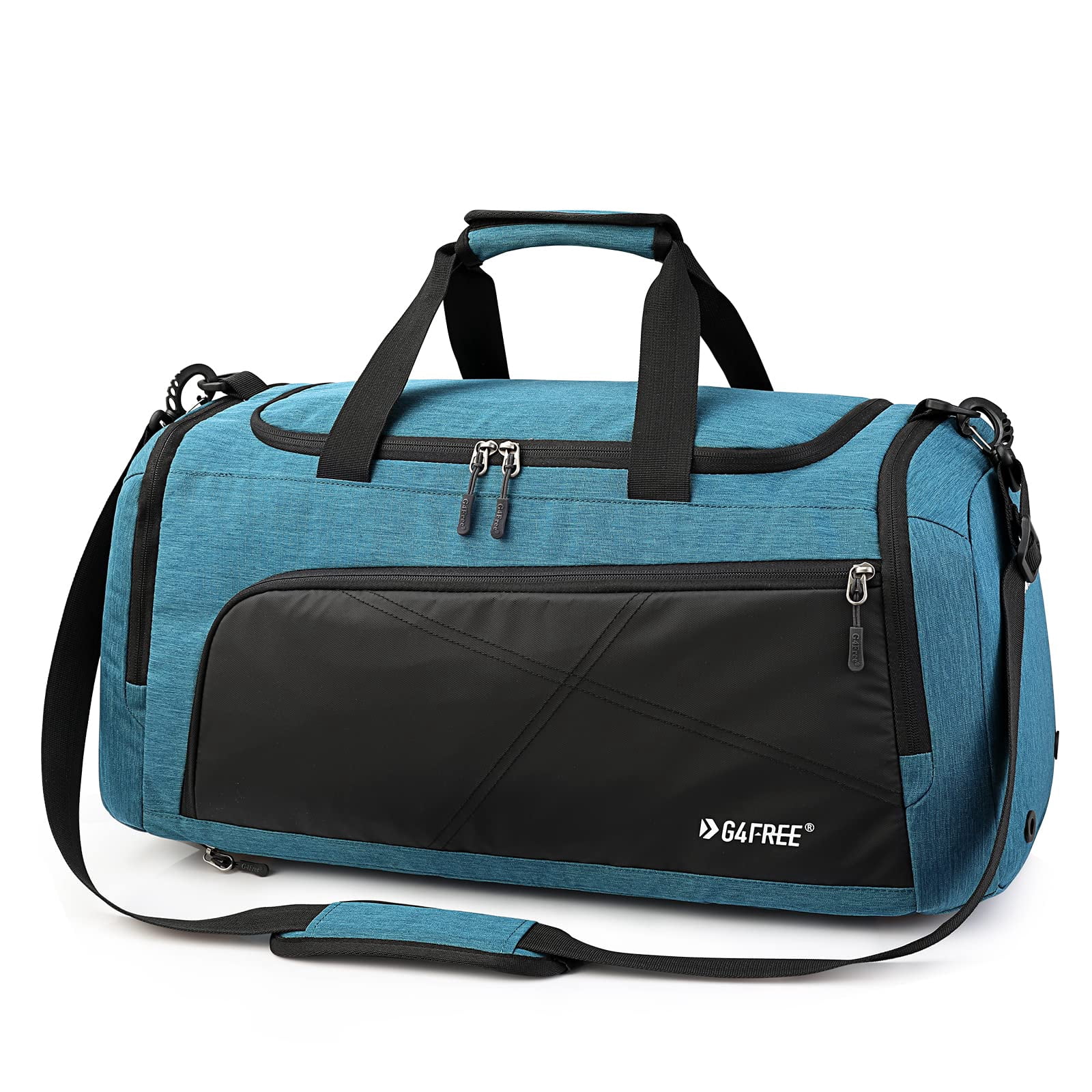 G4Free Sports Travel Duffel Bag 45L/60L with Shoe Compartment and Wet Pocket for Men and Women