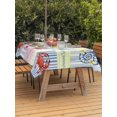 thumbnail image 3 of Outdoor Tablecloth with Umbrella Hole for Patio/Picnic/Party/Camping, Summer Lemons Waterproof Table Cloth Rectangle Table Cover Washable, Coastal Nautical Shell Crab Pink Floral (54"x 80"), 3 of 8