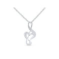 thumbnail image 2 of 1/10 Ct Diamond Music Note Heart Womens Pendant Necklace 14K White Gold Over, 2 of 5