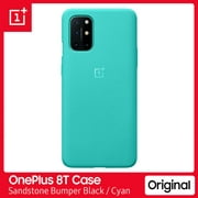 Newest Oneplus 8T Phone Case Sandstone Case Protective Cover Simple Design Black/Cyan