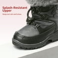 thumbnail image 3 of Dream Pairs Boys Girls Toddler Snow Boots Slip Resistant Faux Fur Lined Mid Calf Little Kids Winter Shoes SDSB2221K BLACK/GRAY Size 13, 3 of 5