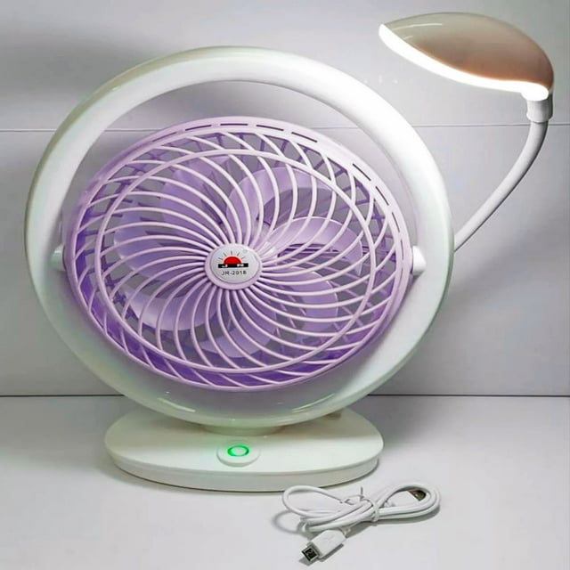VENTILADOR PORTÁTIL DE IMPORTACIÓN CON LUZ LED REDONDO MORADO