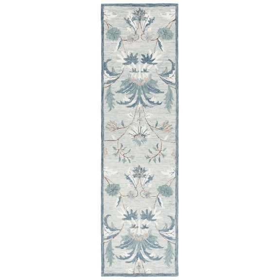SAFAVIEH Blossom Wardell Floral Runner Rug, Gray/Ivory, 2'6" x 8'