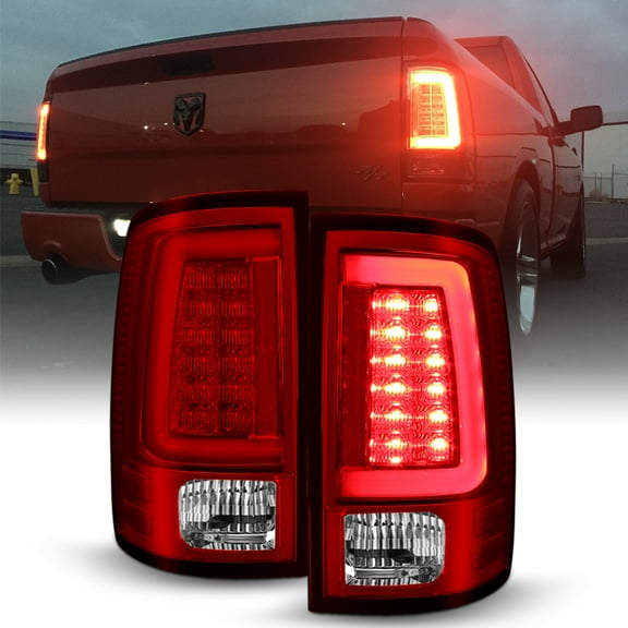 Brightest Red V2 NEW 2009-2018 Dodge Ram 1500 Pickup LED Tube Tail Lights Lamps