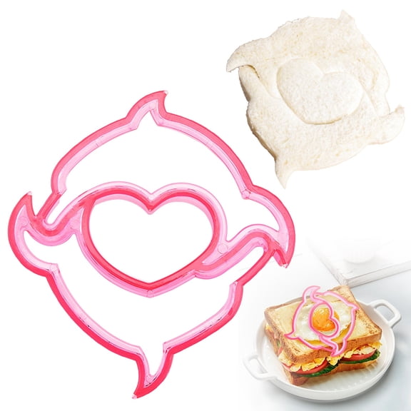 2 Pcs Sandwich Mold Sandwich Cutter in Cute Color and Creative Shapes Sandwich Maker Crust Cutter for Kids Boys Girls DIY Lunch Bento Boxes Cookie Dolphin Shapes