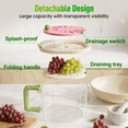 thumbnail image 5 of Fruit & Vegetable Washing Bowl with Strainer, Multifunctional Produce Washer and Berry Container, Lettuce Keeper for Refrigerator, Portable Colander for Kitchen, 5 of 8