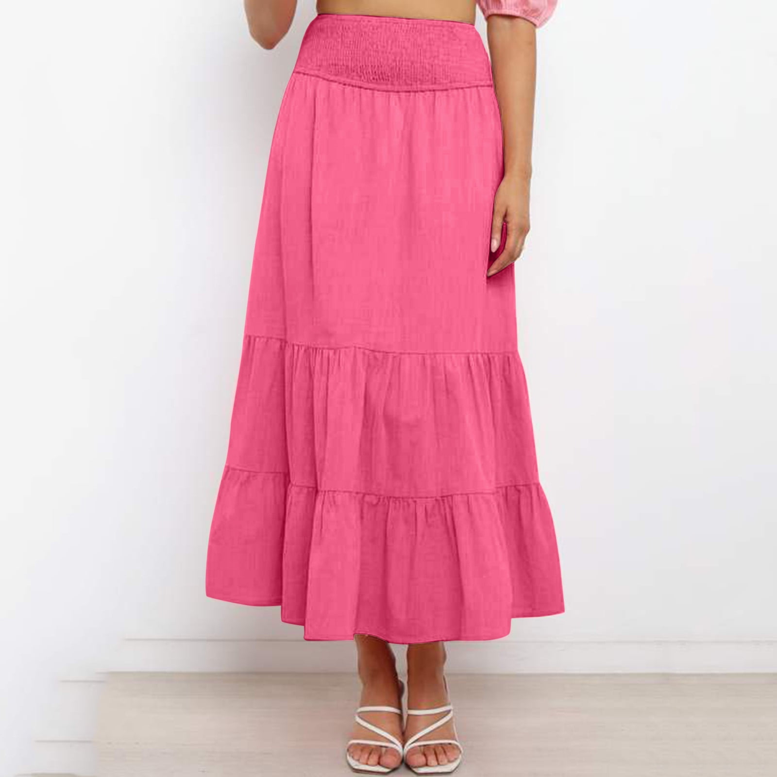 ★ overdue flair★ VOLUME LONG SKIRTPALE PINK O100171 VOLUME LONG SKIRT_PALE PINK - overdueflair