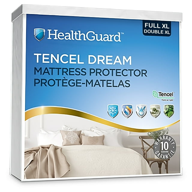 HealthGuard Tencel Dream Tencel Jacquard Protège-Matelas Imperméable Double Extra Long