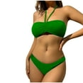 thumbnail image 2 of OSFVNOXV Womens Bikini Swimsuits Halter Neck Bandeau Seamless Bra High Waisted Bikini Swimwear Bottom Bathing Suits, 2 of 7