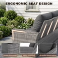 thumbnail image 5 of UDPATIO 4 Piece Outdoor Sectional Conversation Sets， Wicker Patio Furniture Set with Gray PE Rattan Patio Sofa Set for Balcony, Porch, Backyard, Gray, 5 of 8