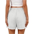 thumbnail image 5 of longantii Shorts for Women Trendy Summer Casual Loose Comfy Elastic Waist Drawstring Shorts with Pockets Beach Vacation Clothes White XXL, 5 of 7