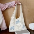 thumbnail image 6 of Lilixerw Knitted Shoulder Bag with Hollow Woven Turtle Design for Women,Lightweight Travel Beach Pack,Nylon Casual Purse,Water Bottle Pocket,Travel Supplies,15.35x12.20x1.97 in,Beige, 6 of 6