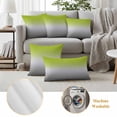thumbnail image 5 of Green Gray Ombre Outdoor Pillow Covers 18x18 Set of 2, Waterproof Patio Throw Pillowcase Protectors, Modern Gradient Abstract Art Square Decorative Pillow Shams Cushion Covers for Seat Bed Couch Sofa, 5 of 8