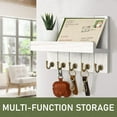 thumbnail image 3 of Rebee Vision Key Holder Wall Mount - Decorative Key and Mail Organizer for Wall with Shelf - Entryway and Living Room Decor(White), 3 of 6