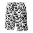 thumbnail image 6 of Uemuo Black White Halloween Pattern Men's Swim Trunks Hawaiian Beach Bathing Suit Swimsuits Beach Quick-Dry Shorts with Pockets-XX-Large, 6 of 9