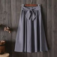 thumbnail image 6 of Promotion! Women's Elegant High Elastic Waist Pleated Skirts Casual Bow Mid-calf Skirts, 6 of 6