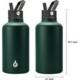 thumbnail image 2 of BJPKPK Half Gallon Insulated Water Bottles with Straw Lid,64oz Large Water Bottle,Stainless Steel Water Bottles with 3 Lids and Paracord Handle, Water Bottle for Hot & Cold Liquid, Army Green, 2 of 7
