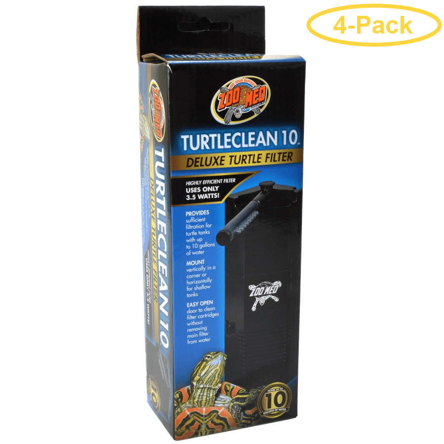 Zoo Med TurtleClean Deluxe Turtle Filter 10 Gallons Pack of 4