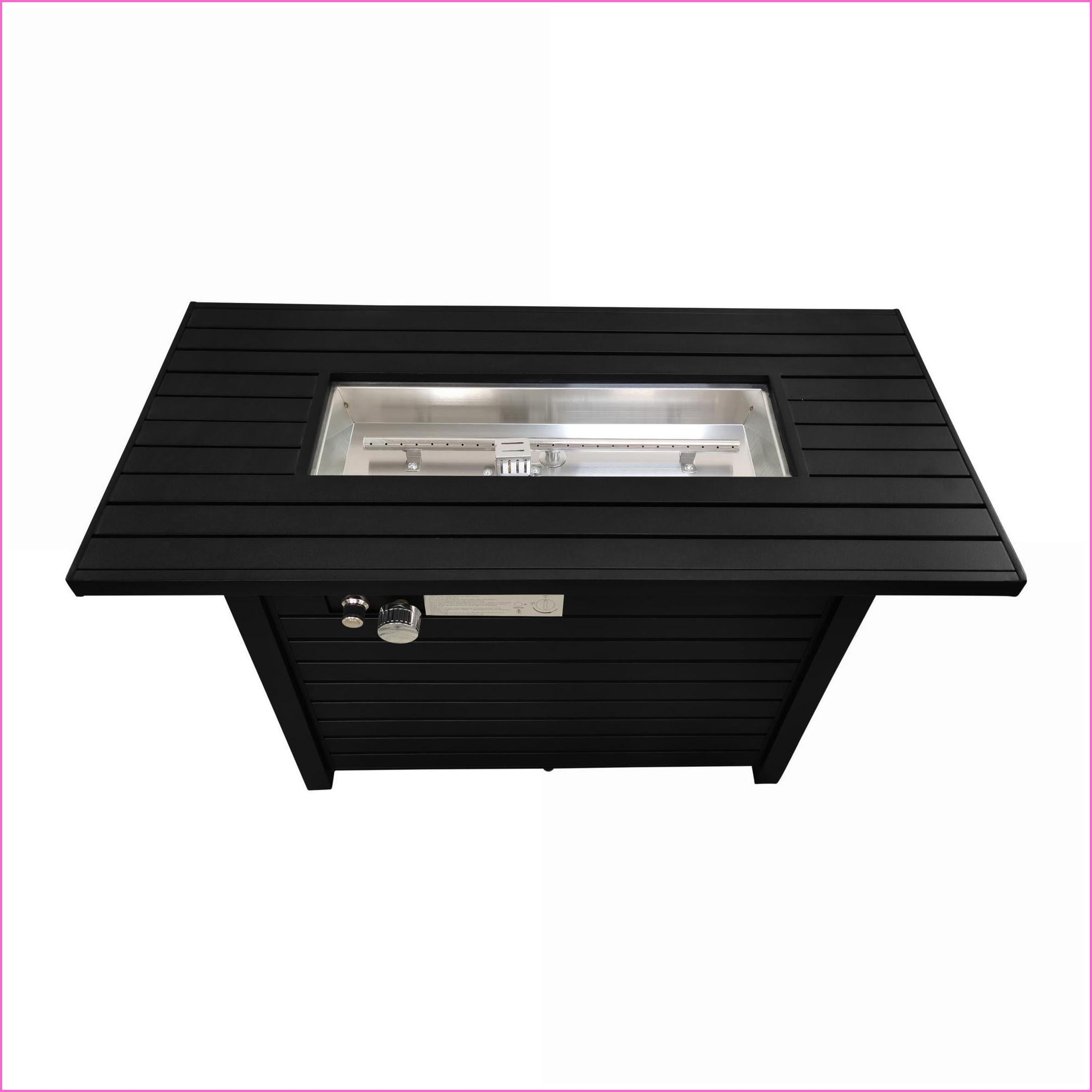 Outdoor Stoves | Parrilla Exterior | Modern 25"H x 42"W Steel Fire Pit Table for Patio | Black