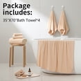 thumbnail image 3 of Jessy Home 4 Pack Oversized Bath Sheet Champagne Towels 700 GSM Ultra Soft Bath Towel Set, 3 of 8