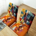 thumbnail image 5 of Boho Red Blue Chair Covers Dining Chair Cover Modern Abstract Stretch Dining Chair Slipcover Removable Washable Kitchen Chair Cover Parson Chair Covers for Living Room Dining Room Set of 6, 5 of 6