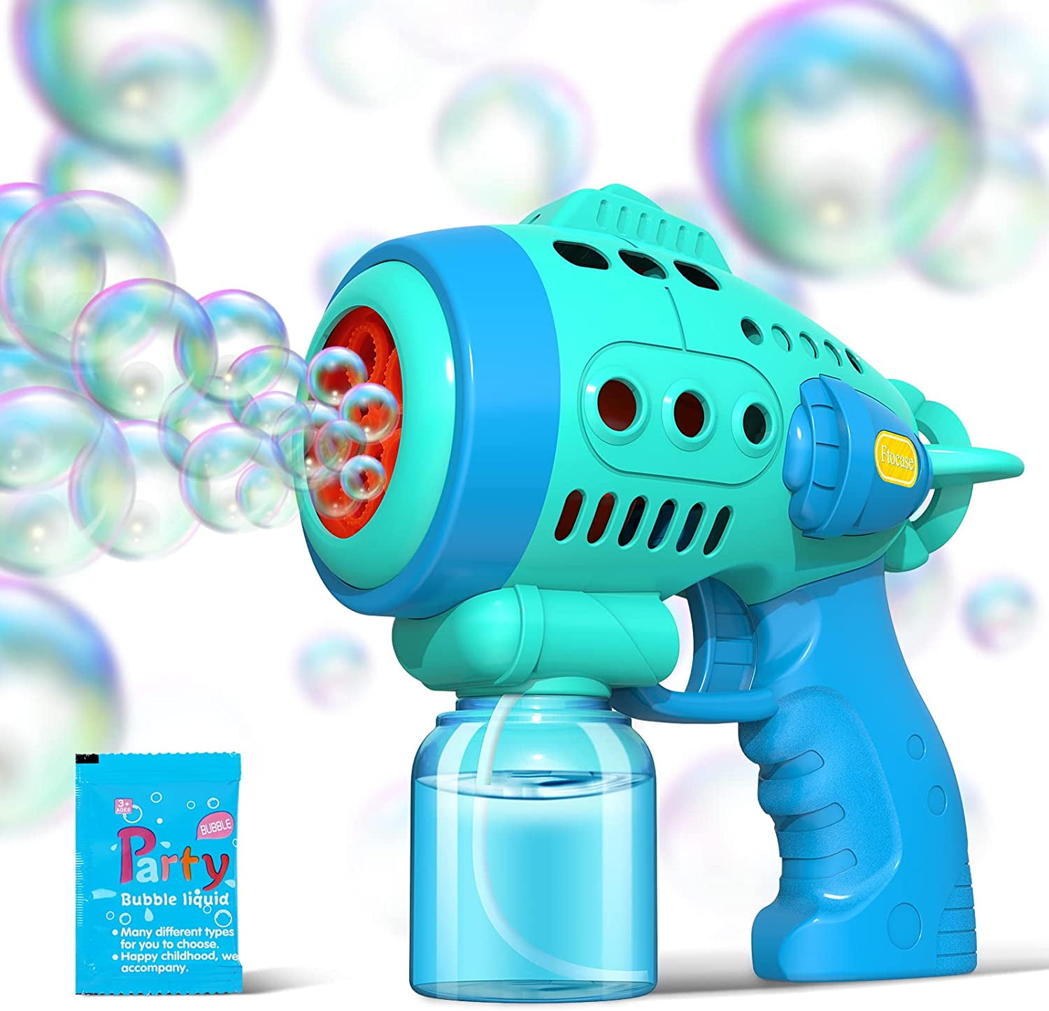 Kids Bubble Shooter Bubble 360° No Leak Automatic Bubble Machine with LED  Light 1 Bubble Solution for Birthday Party Summer Toys Outdoor Activities  for Kids 4-8 Years Old 