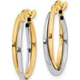 thumbnail image 2 of 14K Two-Tone Polished Hollow Hoop Earrings (20 X 17) Made In Turkey tl701, 2 of 5