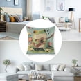 thumbnail image 3 of Frog guitar flowers Linen toss pillowcase Decoration pillowcase Gift preferred 24x24" Cushion cover 2 set Sofa pillowcase Sofa bedroom living room car, 3 of 7