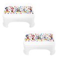 thumbnail image 1 of Bath Stool For Bathroom, Disney Team Mickey Stool For Bathing, Plastic, Lightweight, Versatile & Comfortable Design (White) Pack Of 2, 1 of 4