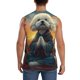 thumbnail image 4 of Balery Sunset Meditating Bichon Frise Camisetas sin mangas para hombre, absorbe la humedad y protege contra el mal olor.-Medium, 4 of 7