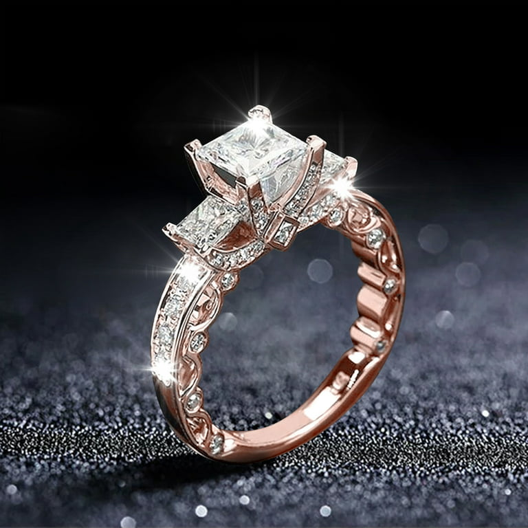 Wendunide 2024, 2023 Clearance, Rings for Women, Diamond Ring Popular  Exquisite Ring Simple Fashion Jewelry Popular Accessories Rose Gold 9 