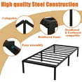 thumbnail image 6 of MAYEERTY 14" Black Metal Platform Twin Bed Frame Sturdy Space-Saving Living Room Guest Dorm, 6 of 7