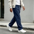 thumbnail image 4 of Baggy Sweatpants Men Casual Straight Leg Big and Tall Plus Size Pants Gym Workout Pants With Drawstring Fashion Clothing Navy S, 4 of 6