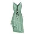 thumbnail image 5 of aohooy Western Dress for Women Fall Gothic Vintage Cowgirl Midi Dresses Casual Sleeveless Ruffled Sundress Beach Outfit 2025 Green,XL, 5 of 8