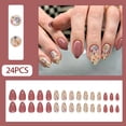 thumbnail image 2 of Uñas postizas adhesivas Hrnsnails almendradas cortas con diseño floral, 30 piezas, 2 of 7