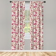 thumbnail image 3 of Ambesonne Flower Curtains, Pink Magnolia Garden, Pair of 28"x84", Pink White Green, 3 of 5