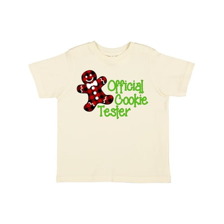 

Inktastic Official Cookie Tester Red Plaid Gingerbread Man with Bow Ti Gift Toddler Boy or Toddler Girl T-Shirt