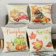 thumbnail image 4 of Fall Pillow Covers 18x18 Inch Set of 4 Farmhouse Happy Fall Yall Pumpkin Pillow Covers Throw Pillow Covers for Couch Pillows Fall Decor Decorations Thanksgiving Autumn Holiday Harvest, 4 of 9