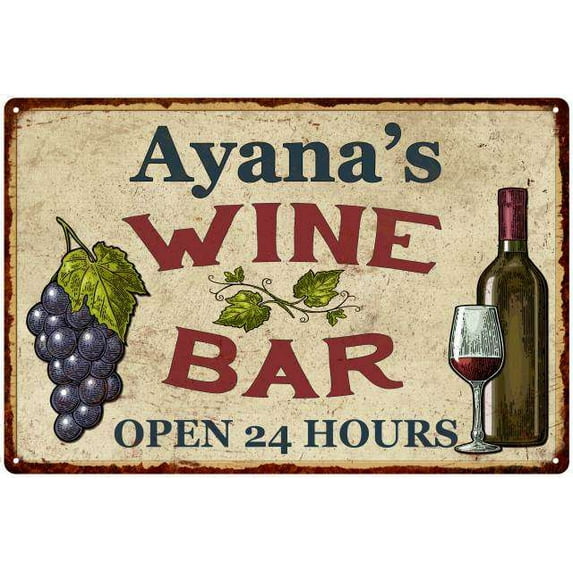 Ayana's Rustic Wine Bar Sign Wall Decor Kitchen Gift 16 x 24 Matte Finish Metal 116240056289