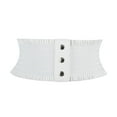 thumbnail image 2 of Eosunjian Women Belt Shirring Solid Color Wide Band High Elasticity Figure Shaping Lady Waist Band for Party White, 2 of 13
