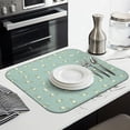 thumbnail image 3 of Pioneer Flower Floral Print Pattern Kitchen Dish Drying Mat 1 Pack, Ultra Absorbent Microfiber Drainer Mat, 16"x18", 3 of 6