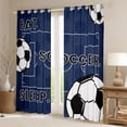thumbnail image 2 of Erosebridal Ball Games Kids Black Out Curtains For Boys,Deepblue White Black Curtains Pack of 2 (42x63 Each), 2 of 7