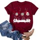 thumbnail image 3 of Gibobby Camisas de Navidad para mujer Navidad Copa de de nieve Astas Impresión O Cuello Manga corta Camiseta suelta Blusa Tops(Vino,G), 3 of 4