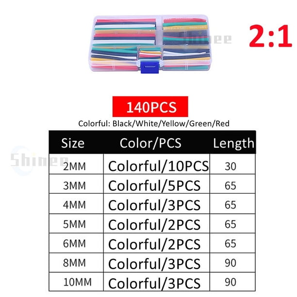 KIT de envoltura termorresistente, Tubo termorretráctil, paquete surtido de tubos termorretráctiles, manga de aislamiento de Cable de alambre, bricolaje, 127, 164, 328, 580 Uds.