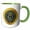 Green/White, variant on 3drose, Seal of the State Rhode Island (pd-us), 11oz Two-tone Yellow Mug