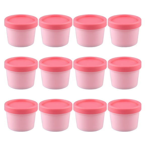 SHISUYAN 12Pcs Reusable Sample Jars Lotion Cream Holders Small Plastic Lotion Storage Jars