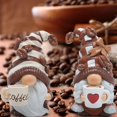 thumbnail image 2 of Coffee Gnomes Figurines - 2PCS Swedish Tomte Elf Dwarf Decor for Bar, Home, Gifts, Holiday Coffee Corner Decoration, Cute Christmas Farmhouse Tiered Tray Ornament for Kitchen Display, 2 of 8